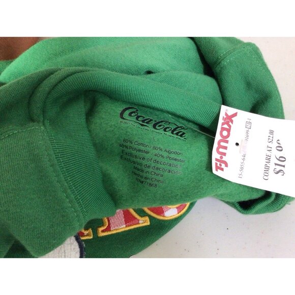 Coca-Cola Polar Bear Cropped Sweatshirt Womans Large New - Picture 4 of 5